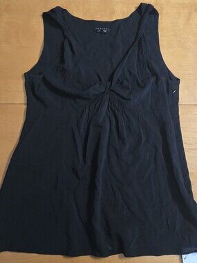 Theory Black Sleeveless Twist-Detail Tank Top